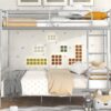 Full Long Over Queen Metal Bunk Bed - Sliver - Image 13