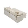 Light Corduroy 2 Seater Sofa With Ottoman Sofa Bed Functionality For Small Living Spaces - Beige - Image 16