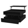 Lift Top Coffee Table With 2 Drawers, Hidden Space And LED Lights For Living Room - Black - Image 8