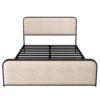Modern Metal Bed Frame With Curved Upholstered Headboard And Footboard Bed With Under Bed Storage, Heavy Duty Metal Slats, Queen Size - Beige - Image 9