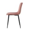 Interior Velvet Dining Chair, Modern Kitchen Dining Chair With Cushion Back, Upholstered Side Chair With Black Coated Metal Legs, Family Kitchen Dining And Living Room (Set of 4) - Pink / Black - Image 6