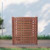 Air Conditioner Fence Screen Outside, Cedar Privacy Fence 3 Panels To Hide Ac & Trash Enclosure - Brown - Image 4