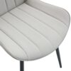 Ergonomic Dining Chair (Set of 4) With Extended Seat Cushion, Metal Legs - Black / Gray - Image 18