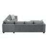 Sectional Sofa Couches Living Room Sets, 7 Seats Modular Sectional Sofa With Ottoman, L Shape Fabric Sofa Corner Couch Set With 3 Pillows - Gray - Image 8
