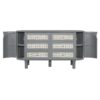 Full Murphy Bed With Hidden Storage & Modern Woven Design - Gray - Image 15