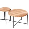 Coffee And End Table Set Waterproof Cover, Distressed Cylindrical Design, Legs Classic Rustic Charm (Set of 2) - Natural Wood / Brown - Image 2