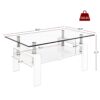 Modern Rectangular Coffee Table With Tempered Glass Top Layer, Table For Living Room - Gray - Image 3