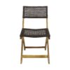 Evergreen - Outdoor Wooden Bistro Chair With Wicker Back - Brown - Image 7