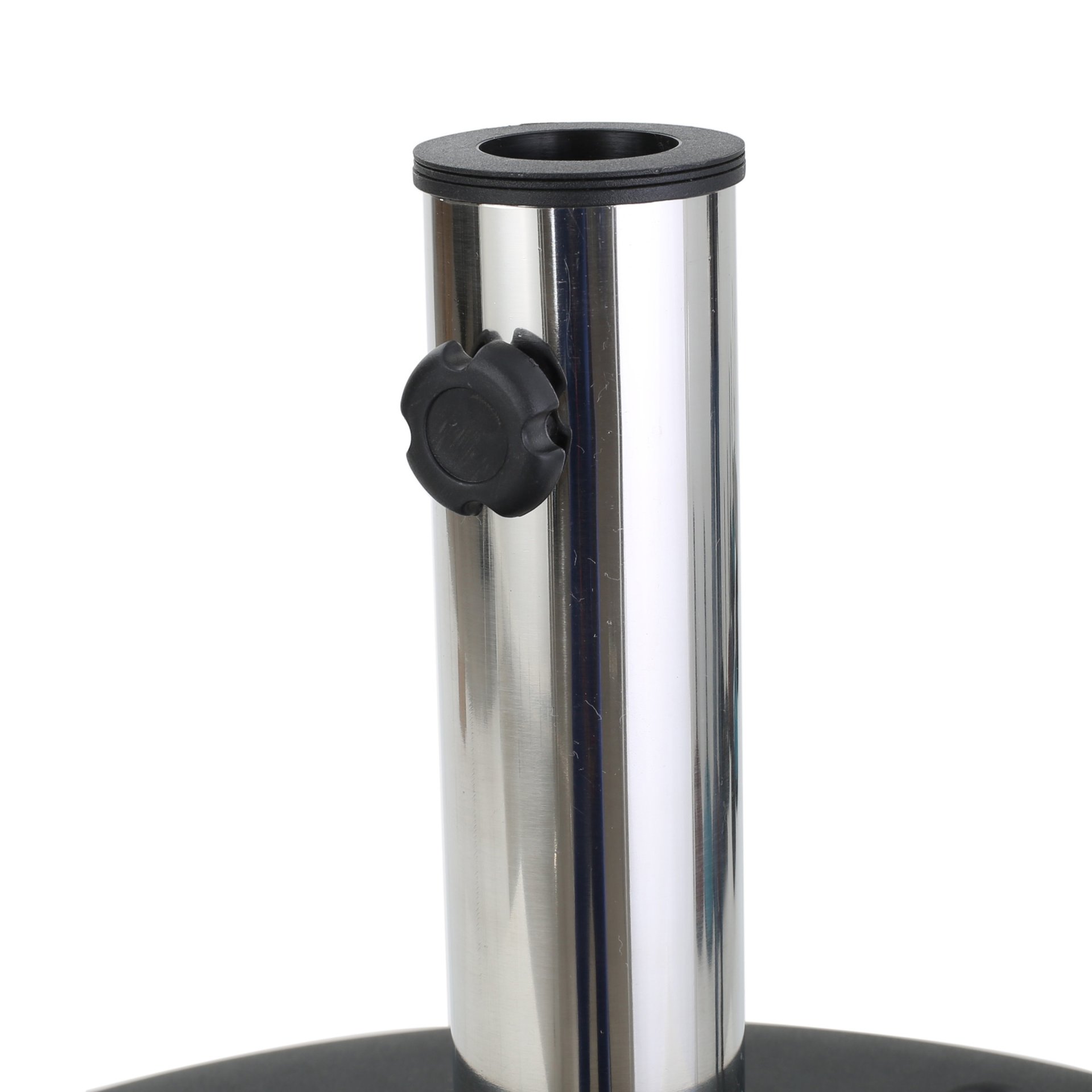 Wheelie - Modern Round Umbrella Base With Stainless Steel Holder - Black - Image 13