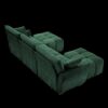 Elegant Textured 3 Seater Sofa Set With Ottoman And Throw Pillows Frame - Green - Image 15