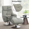 Kandoro - Top Grain Leather Accent Chair With Swivel & Ottoman - Gray - Image 8