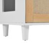 Pet Friendly Furniture Style Cat Litter Box House With Sisal Scratching Door And Charging Socket - Beige / White - Image 14