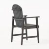 Outdoor Weather Resistant Acacia Wood Adirondack Dining Chairs Set (Set of 2) - Dark Gray - Image 6