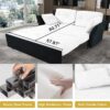 Modern Convertible Sleeper Sofa Bed With Pull Out Queen Design, Side Storage & Thick Cushions Chenille Loveseat For Living Room Or Bedroom 3 In 1 Function - - White - Image 6