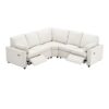 Power Recliner Sectional Sofa Home Theater Reclining Sofa With Two USB Ports, Two Storage Drawers For Living Room - Beige - Image 14