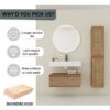 Modern Imitative Wall Mounted Bathroom Vanity With Resin Sink & 2 Side Cabinet, Soft Close Drawer - Imitative Oak - Image 4