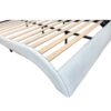 King Size Upholstered Platform Bed Frame With LED Lighting, Bluetooth Connection To Play Music Control, Backrest Vibration Massage, Curve Design, Wood Slat Support, Exhibited Speakers - White - Image 8