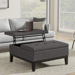 Dover - Lift Top Coffee Table Storage Ottoman - Gray