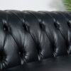 Traditional Square Arm Removable Cushion 3 Seater Sofa - Black - Image 16