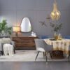 Irrgeular Mirror With Frame, Wall Mirror For Living Room Bathroom Entryway - Brown - Image 3