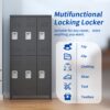 6 Door Lockers With Lock For Secure Storage - Black - Image 7
