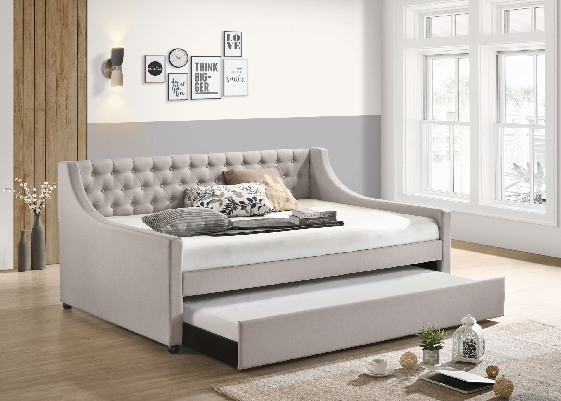 Lianna - Full Daybed Twin & Trundle - Fog - Image 3
