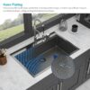 33" Drop In Kitchen Sink With Ledge Workstation, 16 Gauge Stainless Steel - Gunmetal Black - Image 4