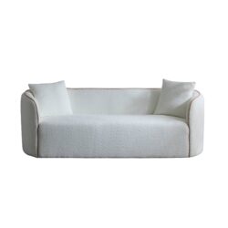 Coral - Curved Sofa, 3 Seater, Living Rooms, Bedrooms, Apartment Office - White