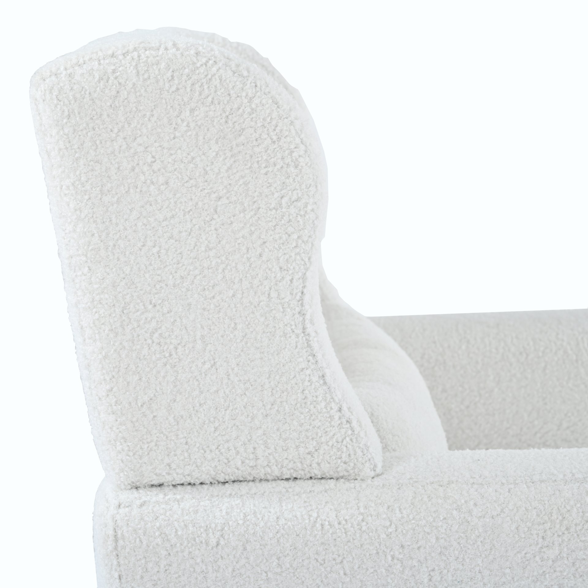 Modern Accent Chair, Teddy Fabric Living Room Chairs Comfy Reading Chair, Mid Century Accent Chair, Lounge Arm Chairs Armchair For Living Room Bedroom - White - Image 20