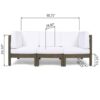 Oana - Modern 3 Piece Sofa Set With Water Resistant Cushions - White - Image 3