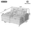 Convertible Loveseat Sofa With Storage, USB Ports, Cup Holders - Black - Image 3