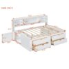 Full Size Daybed With 2 Bedside Cabinets, Upper Shelves And 4 Drawers - White - Image 13