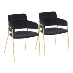 Napoli - Contemporary Chair (Set of 2) - Gold / Black