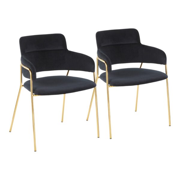 Napoli - Contemporary Chair (Set of 2) - Gold / Black