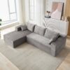 Compression Sectional Couch With Comfy Chaise, Boneless L Shape Sofa With Deep Seat, Minimalist Modular Couches Sleeper - Gray - Image 10