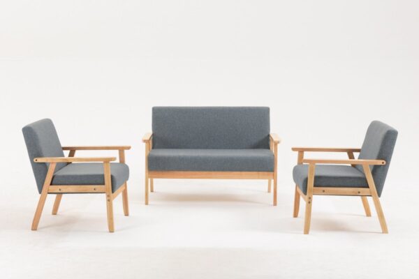 Bahamas - Loveseat And 2 Chair Living Room (Set of 3) - Gray