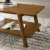 Metz - Mid-Century Modern Wood Shelf 3 Piece Coffee Table Set - Walnut - Image 5