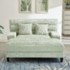 Chaise Bed Lounge Sofa Chair With Adjustable Backrest And LED Light Strip - Green - Image 5