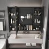 Aluminium Medicine Cabinet Mirror With LED Light And Defogging Function - Gray - Image 13