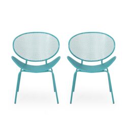 Elba - Modern Chair Set With Mesh Seating And Retro Shell Design - Teal