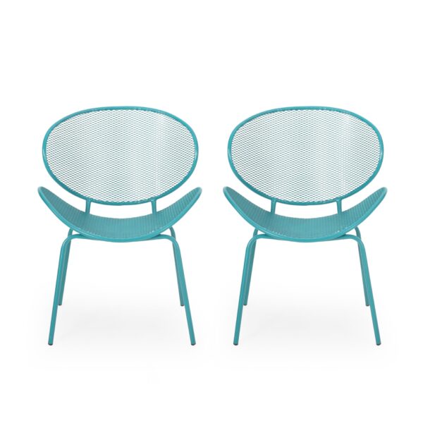 Elba - Modern Chair Set With Mesh Seating And Retro Shell Design - Teal