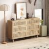 Rattan Storage Cabinet With 6 Drawers For Bedroom And Living Room - Natural - Image 4