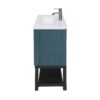 Modern Freestanding Bathroom Vanity With White Ceramic Sink, Hot And Cold Faucet, 2 Door Cabinet & Open Iron Shelf, Magnesium Oxide Frame - Blue - Image 10