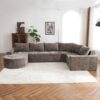 Oversized Modular Sofa Cloud Sectional Sofa Set Upholstered Couches U - Shaped Sofa With Deep Seat For Living Room - Brown - Image 10