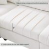 Modern Sectional Sofa With Vertical Stripes, 2 Pillows, 5 Seat Couch With Convertible Ottoman, Various Combinations, L-Shape Indoor Furniture - White - Image 22