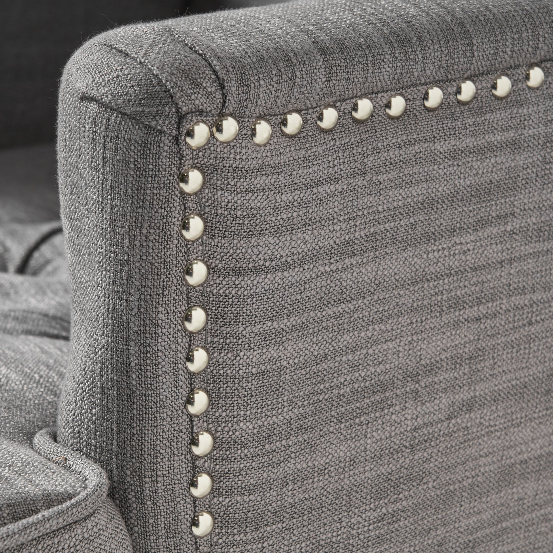 Harrison - Tufted Club Chair With Button Tufting And Nailhead Trim - Charcoal - Image 12