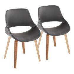 Fabrico - Mid-Century Modern Dining Chair (Set of 2) - Zebra / Gray