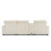 Sectional With Bluetooth Speakers L Shaped Couch With Console USB Charger, Cup Holders Storage Ottoman Deep And Wide Seat Cloud Sofa - Cream - Image 9