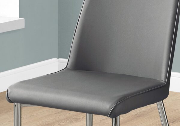Dining Chair, Side, Upholstered For Dining Room, Contemporary / Modern (Set of 2) - Gray
