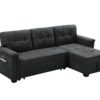 Kinsley - Sleeper Sectional Sofa Chaise With USB Charger And Tablet Pocket - Dark Gray - Image 5